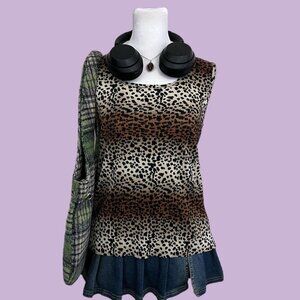 vintage 90s leopard print mcbling quirky downtown it girl top